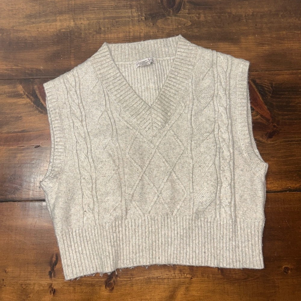 Sincerely Jules Cream Sweater Vest Womens Medium